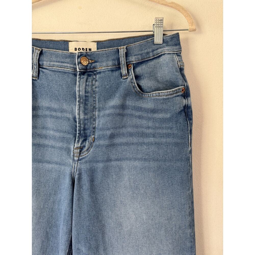 Boden Wide Leg High Rise Stretch Denim Blue Jeans Size 30 Long - Picture 3 of 6